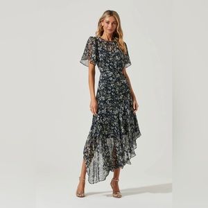 Midi floral wedding guest dress (Sz L)